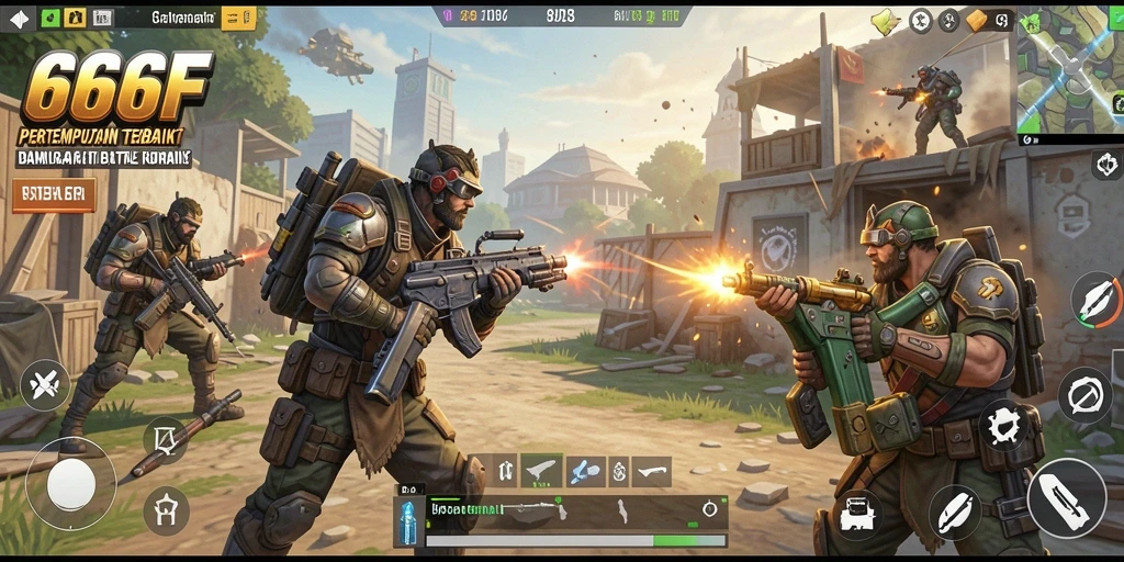 Screenshot gameplay 666F menampilkan aksi pertempuran mendebarkan.