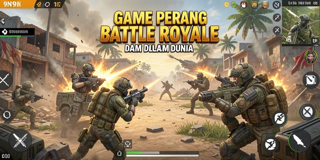 Screenshot gameplay Battle Royale yang mendebarkan di 9N9N.