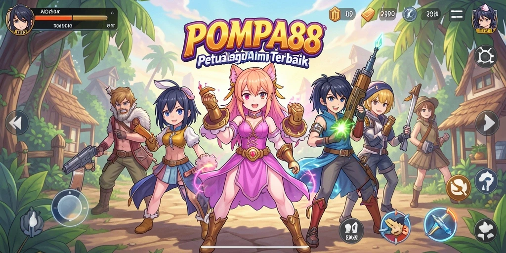 Tampilan cerah dan gameplay seru POMPA88 penuh aksi.