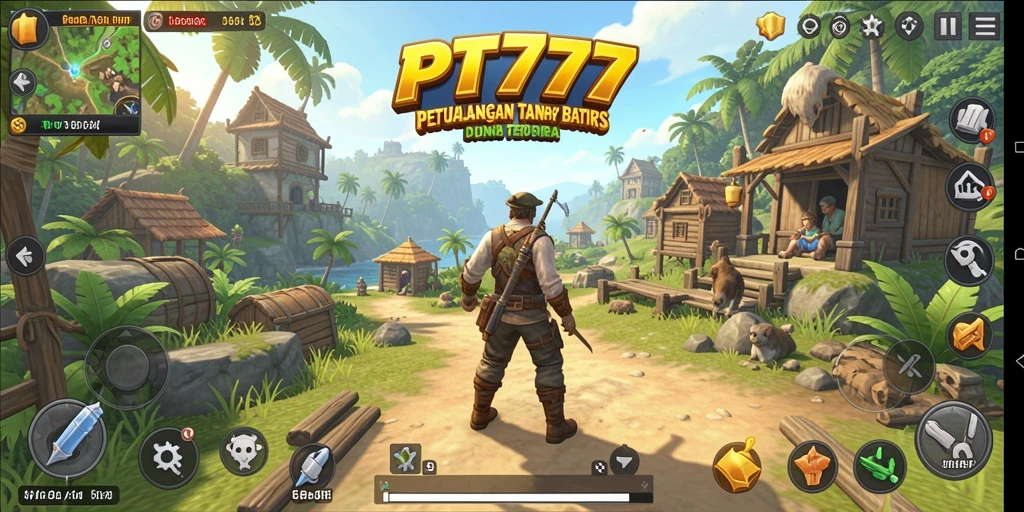 Tangkapan layar menampilkan eksplorasi mendalam dalam dunia terbuka PT777.