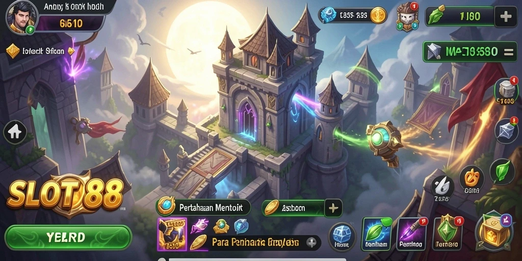 Tampilan gameplay slot Tower Defense yang mendebarkan dan penuh strategi.