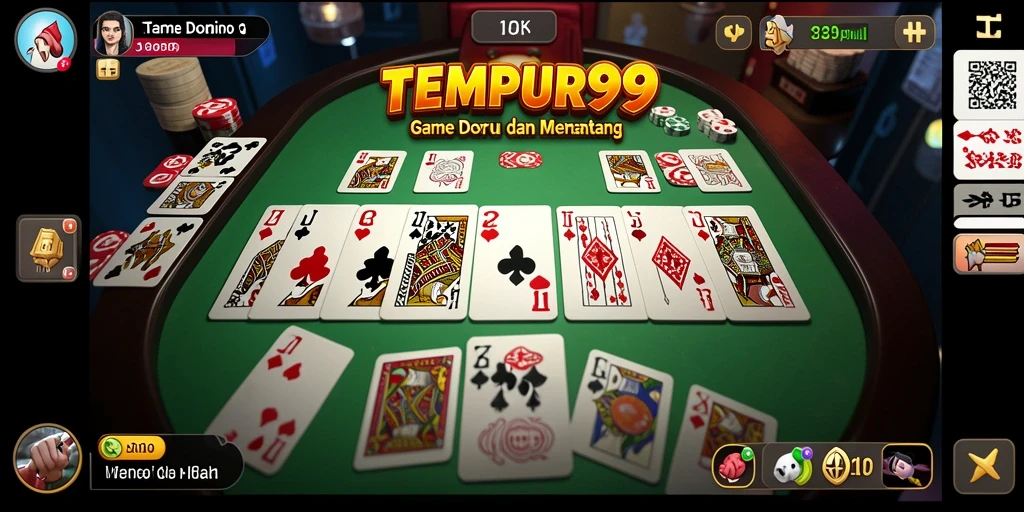 Tampilan gameplay seru dari TEMPUR99 dengan kartu domino.