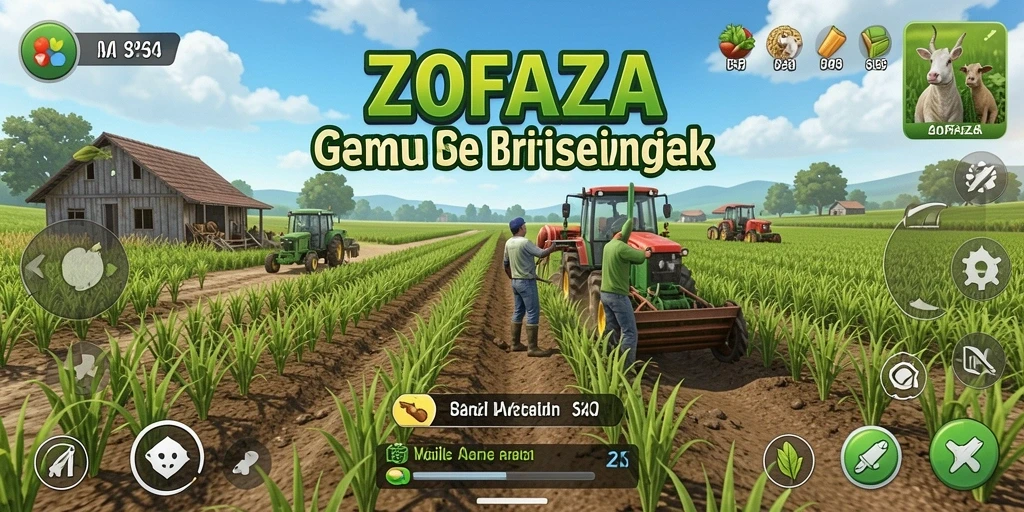 Gameplay menarik dalam ZOFAZA dengan berbagai aktivitas pertanian.